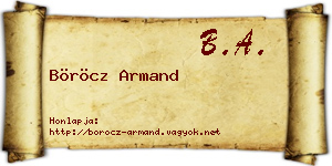 Böröcz Armand névjegykártya